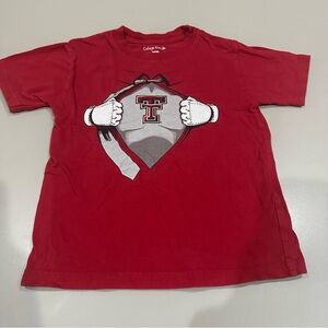College Kids Texas Tech Bright red tee 'TT' Football logo Size 4T